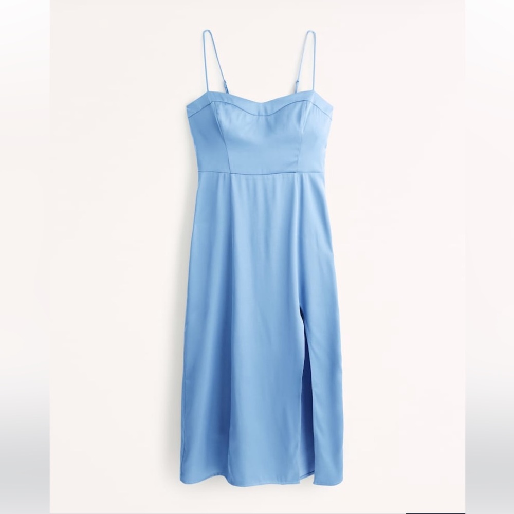 Abercrombie Satin High slit midi dress XS TALL